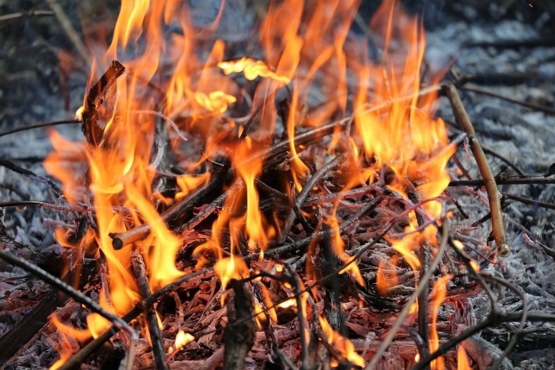 Ein Feuer im Freien