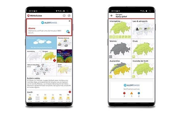 Apps: PostFinance à neuf & MétéoSwiss avec Alertswiss